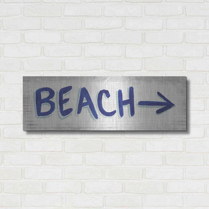 Luxe Metal Art 'Beach Time VII' by James Wiens, Metal Wall Art,36x12