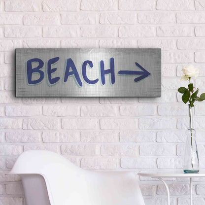 Luxe Metal Art 'Beach Time VII' by James Wiens, Metal Wall Art,36x12