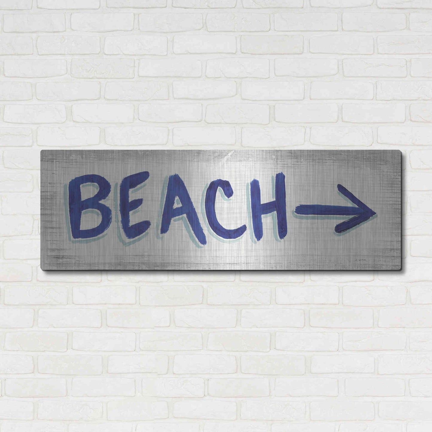Luxe Metal Art 'Beach Time VII' by James Wiens, Metal Wall Art,48x16