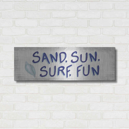 Luxe Metal Art 'Beach Time VIII' by James Wiens, Metal Wall Art,36x12