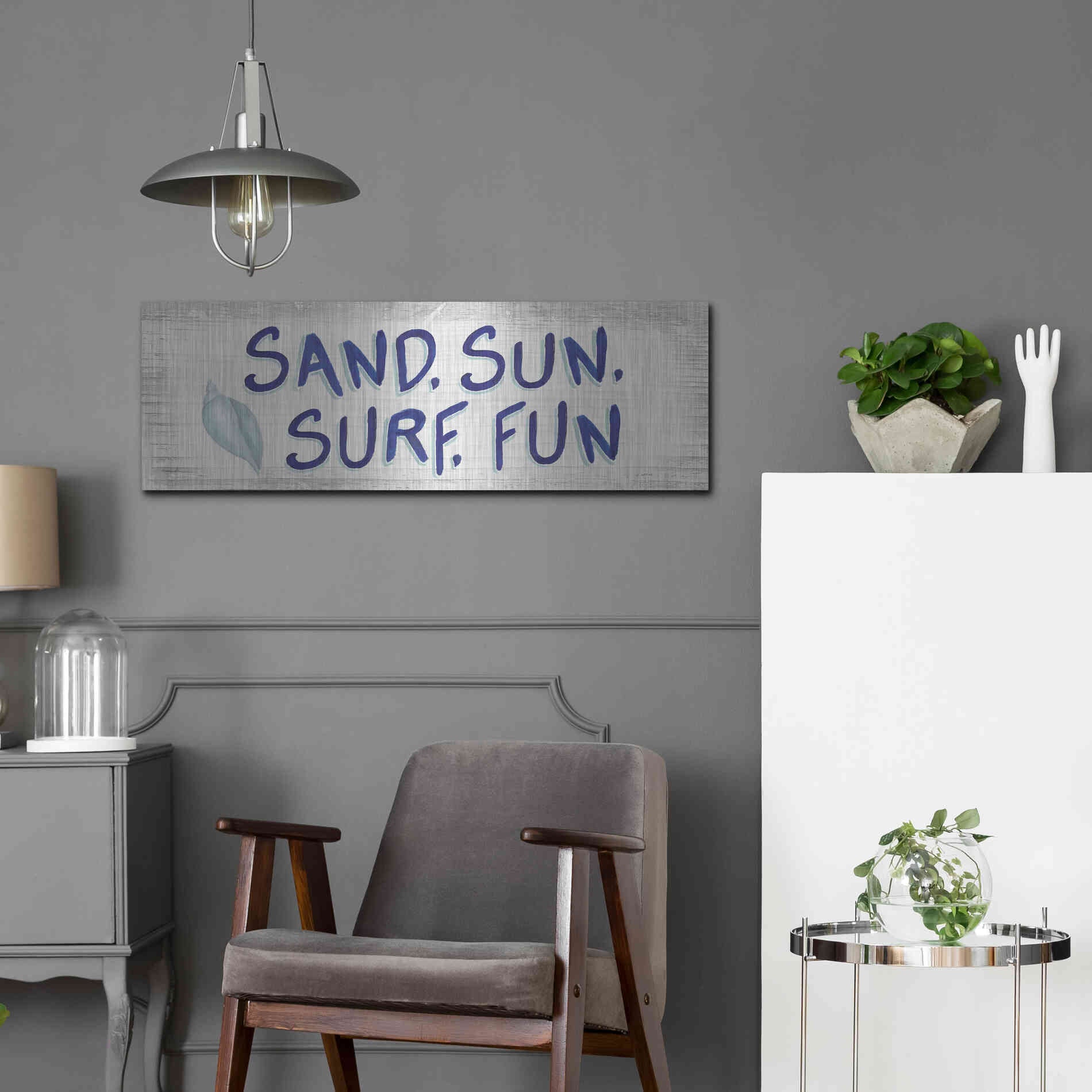 Luxe Metal Art 'Beach Time VIII' by James Wiens, Metal Wall Art,36x12