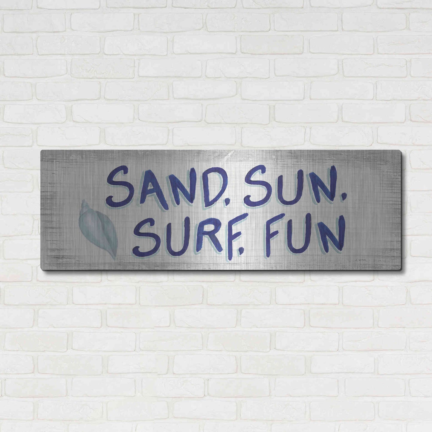 Luxe Metal Art 'Beach Time VIII' by James Wiens, Metal Wall Art,48x16