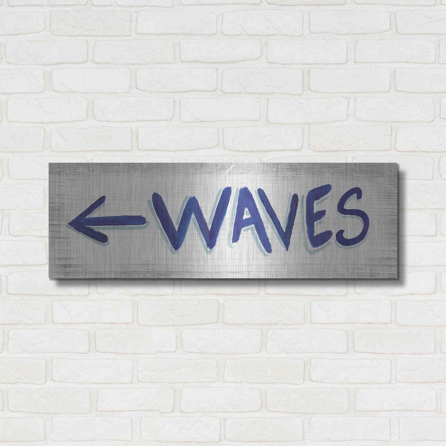 Luxe Metal Art 'Beach Time IX' by James Wiens, Metal Wall Art,36x12