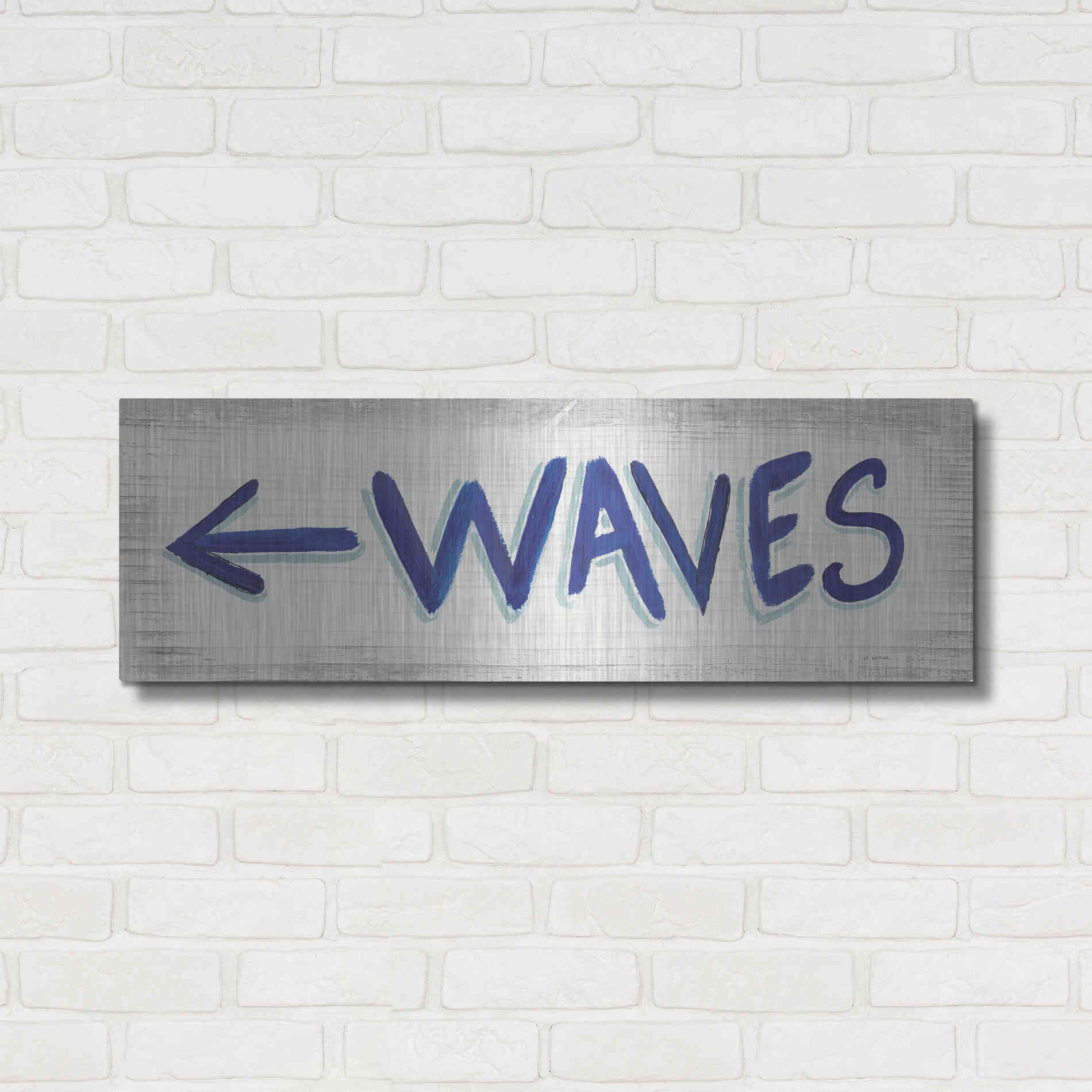 Luxe Metal Art 'Beach Time IX' by James Wiens, Metal Wall Art,36x12