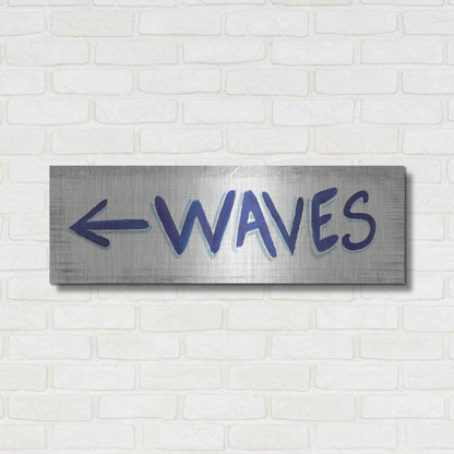 Luxe Metal Art 'Beach Time IX' by James Wiens, Metal Wall Art,36x12