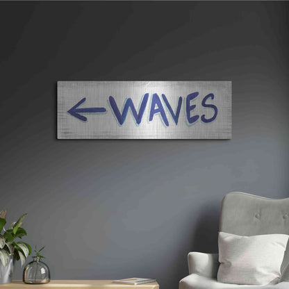 Luxe Metal Art 'Beach Time IX' by James Wiens, Metal Wall Art,36x12