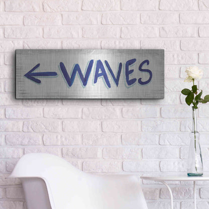 Luxe Metal Art 'Beach Time IX' by James Wiens, Metal Wall Art,36x12