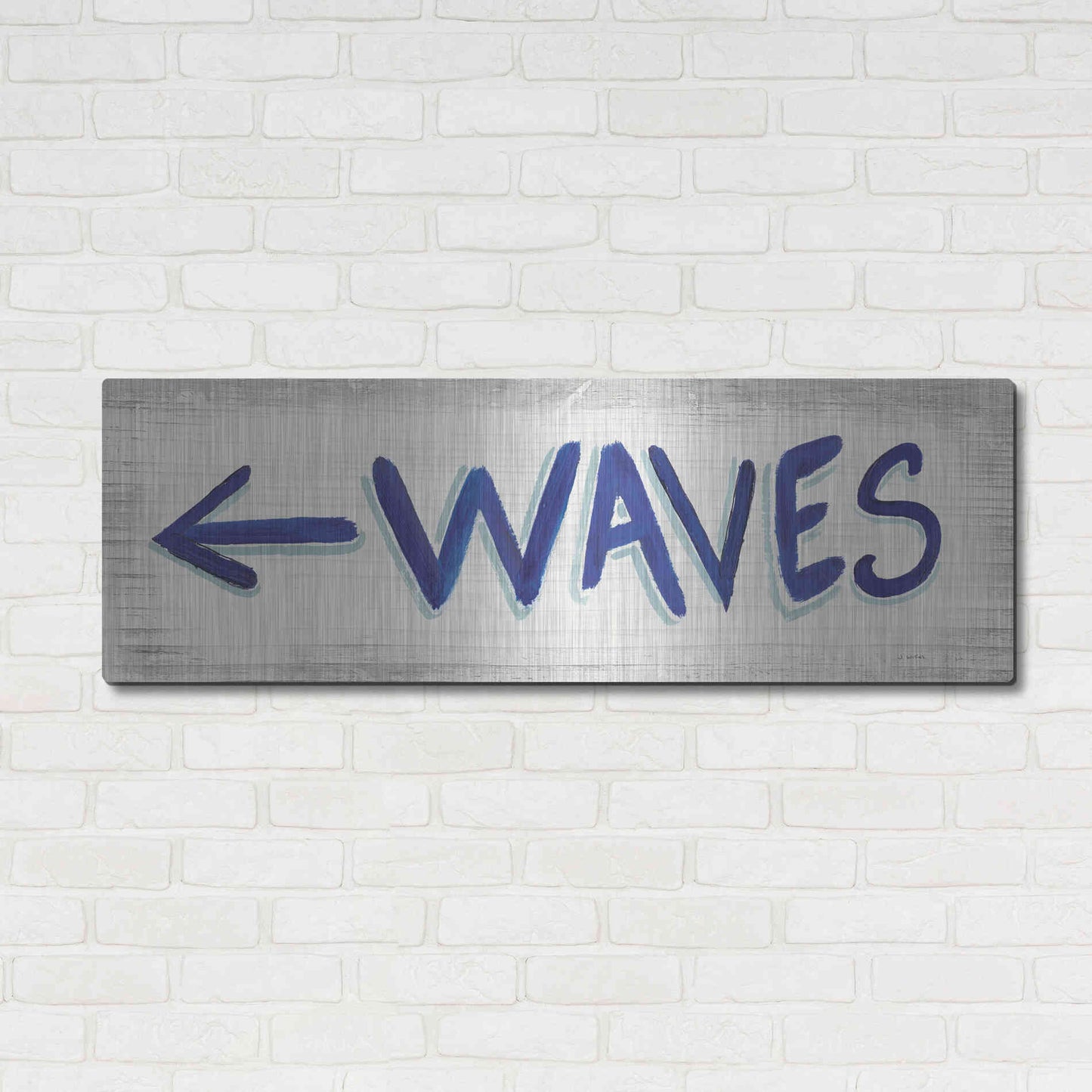 Luxe Metal Art 'Beach Time IX' by James Wiens, Metal Wall Art,48x16