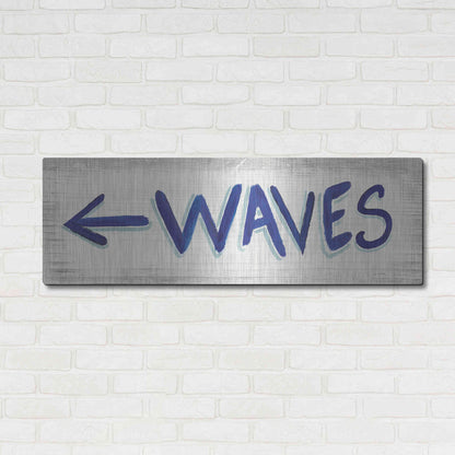 Luxe Metal Art 'Beach Time IX' by James Wiens, Metal Wall Art,48x16