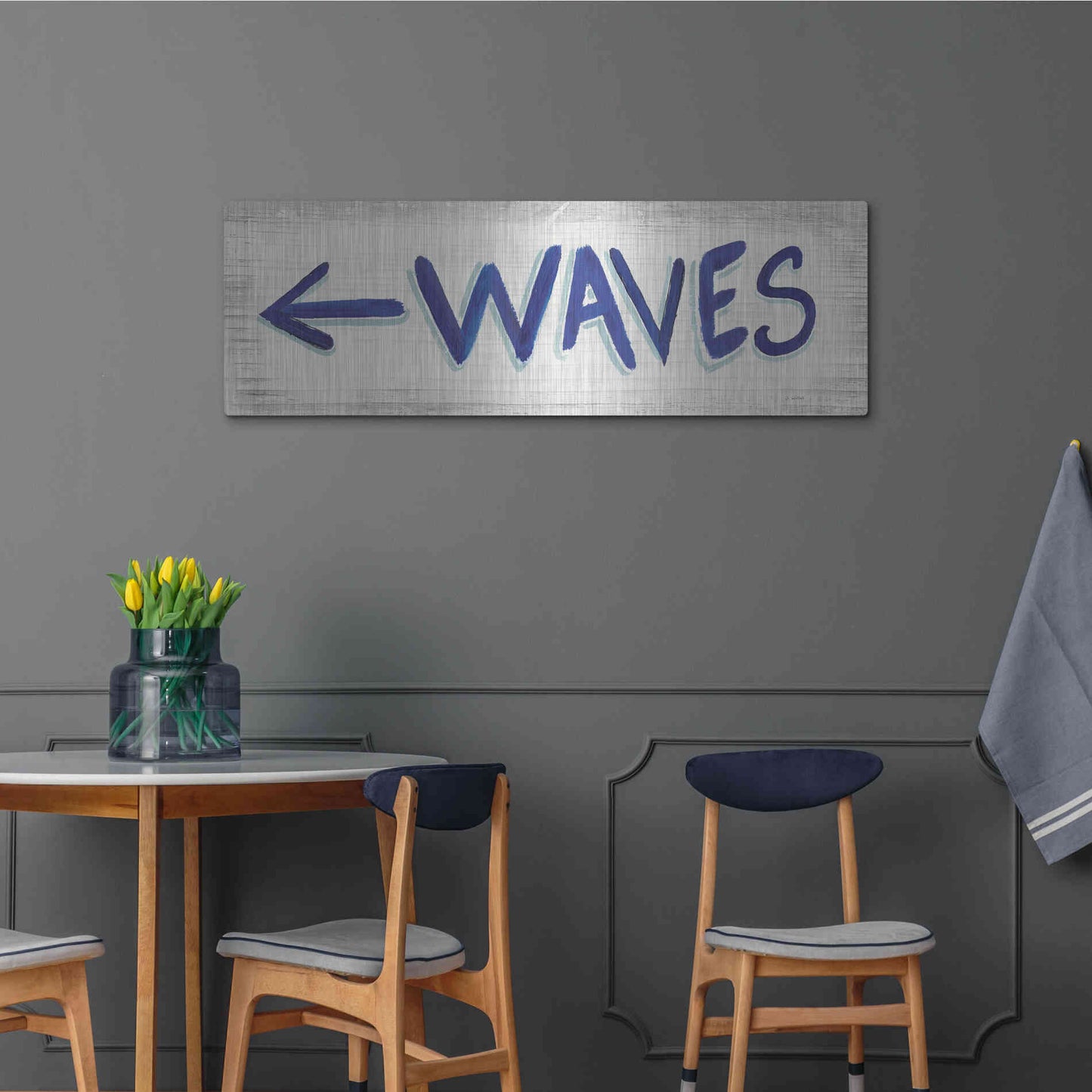 Luxe Metal Art 'Beach Time IX' by James Wiens, Metal Wall Art,48x16
