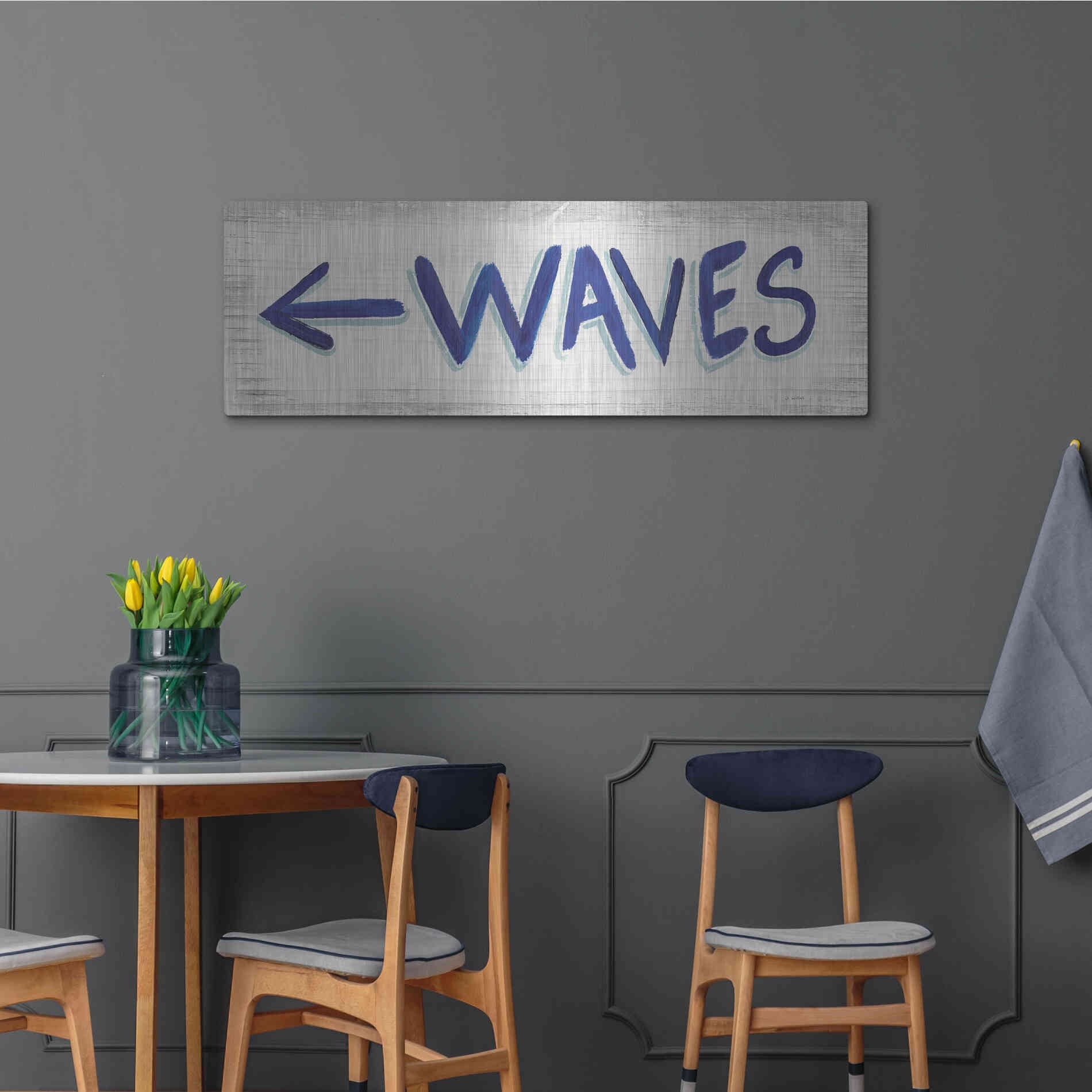 Luxe Metal Art 'Beach Time IX' by James Wiens, Metal Wall Art,48x16