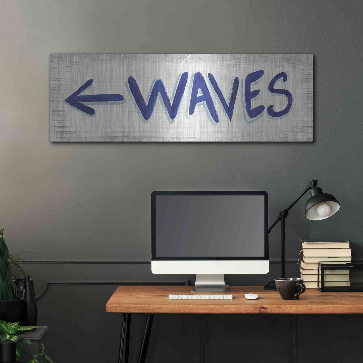 Luxe Metal Art 'Beach Time IX' by James Wiens, Metal Wall Art,48x16