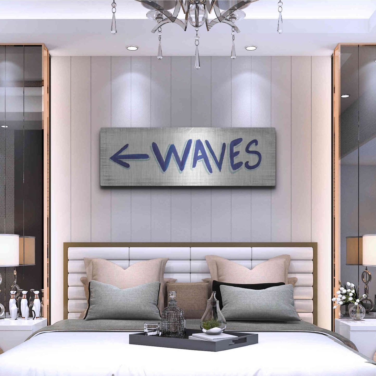 Luxe Metal Art 'Beach Time IX' by James Wiens, Metal Wall Art,48x16