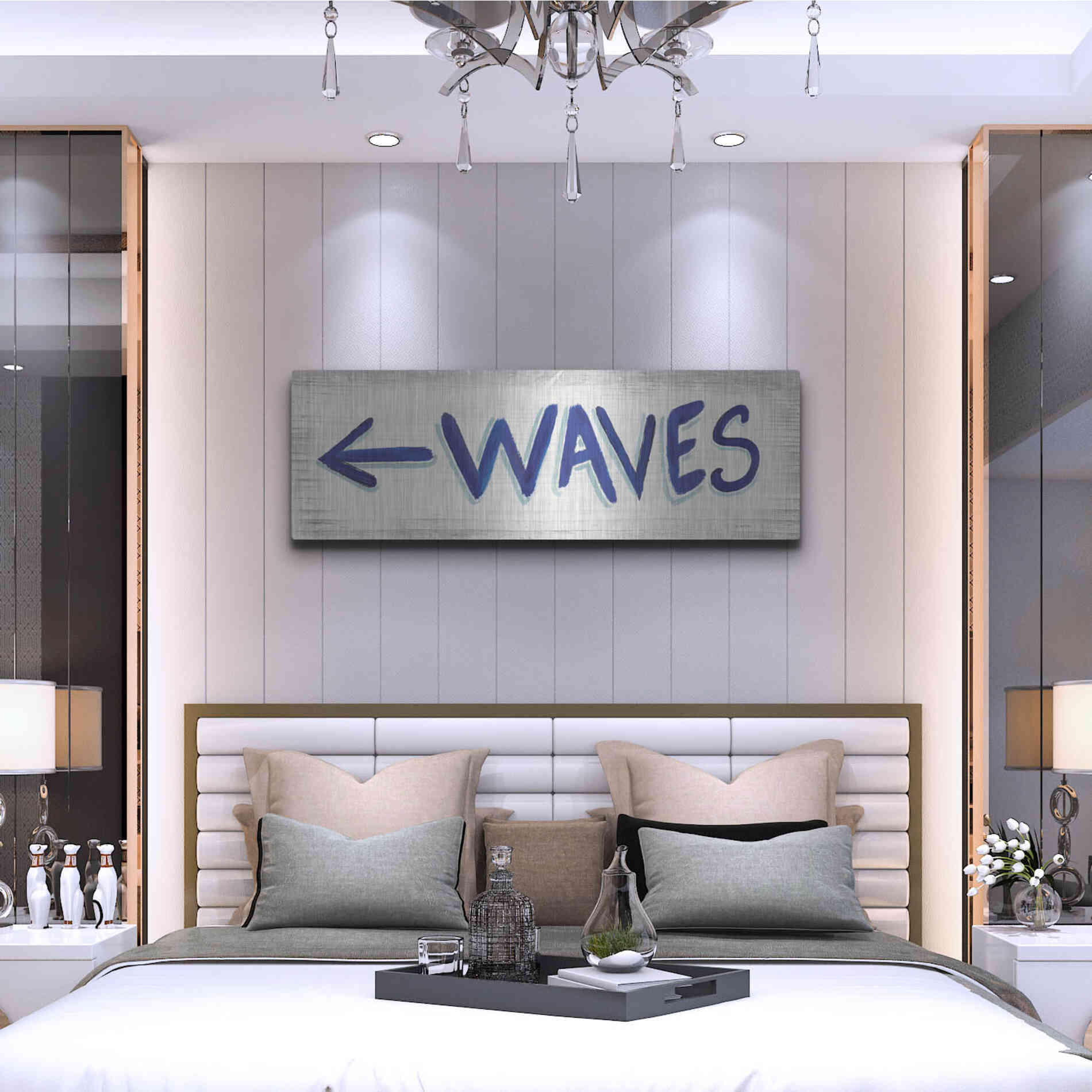 Luxe Metal Art 'Beach Time IX' by James Wiens, Metal Wall Art,48x16