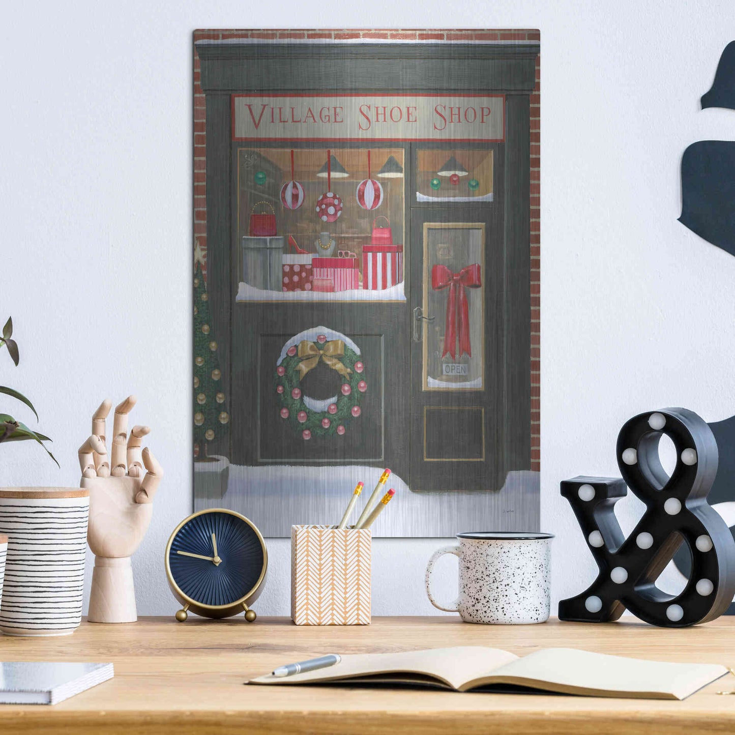 Luxe Metal Art 'Holiday Moments IV' by James Wiens, Metal Wall Art,12x16