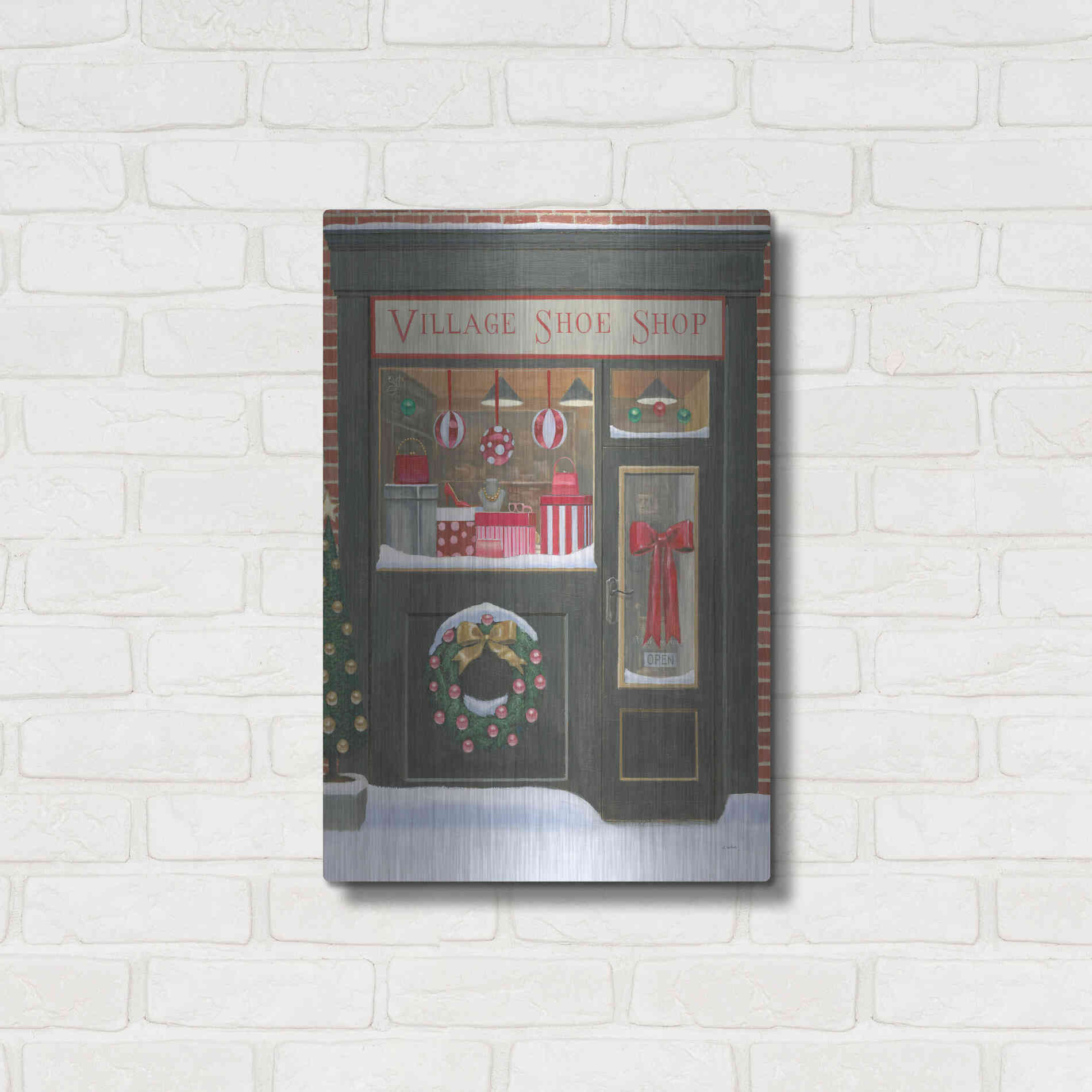 Luxe Metal Art 'Holiday Moments IV' by James Wiens, Metal Wall Art,16x24