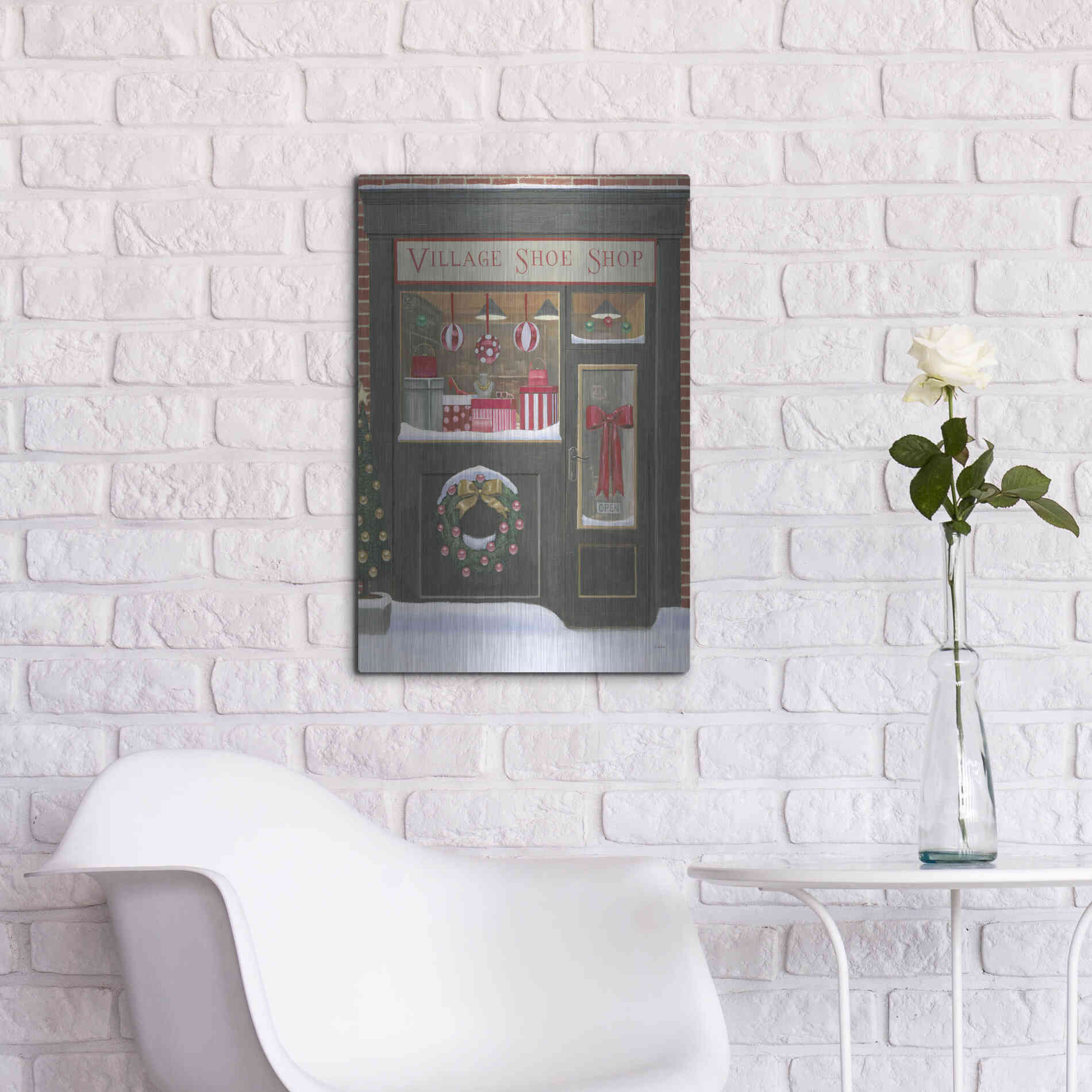 Luxe Metal Art 'Holiday Moments IV' by James Wiens, Metal Wall Art,16x24