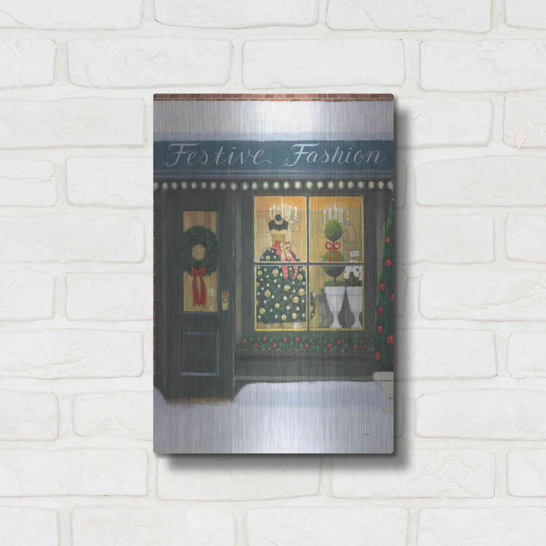 Luxe Metal Art 'Holiday Moments VI' by James Wiens, Metal Wall Art,12x16