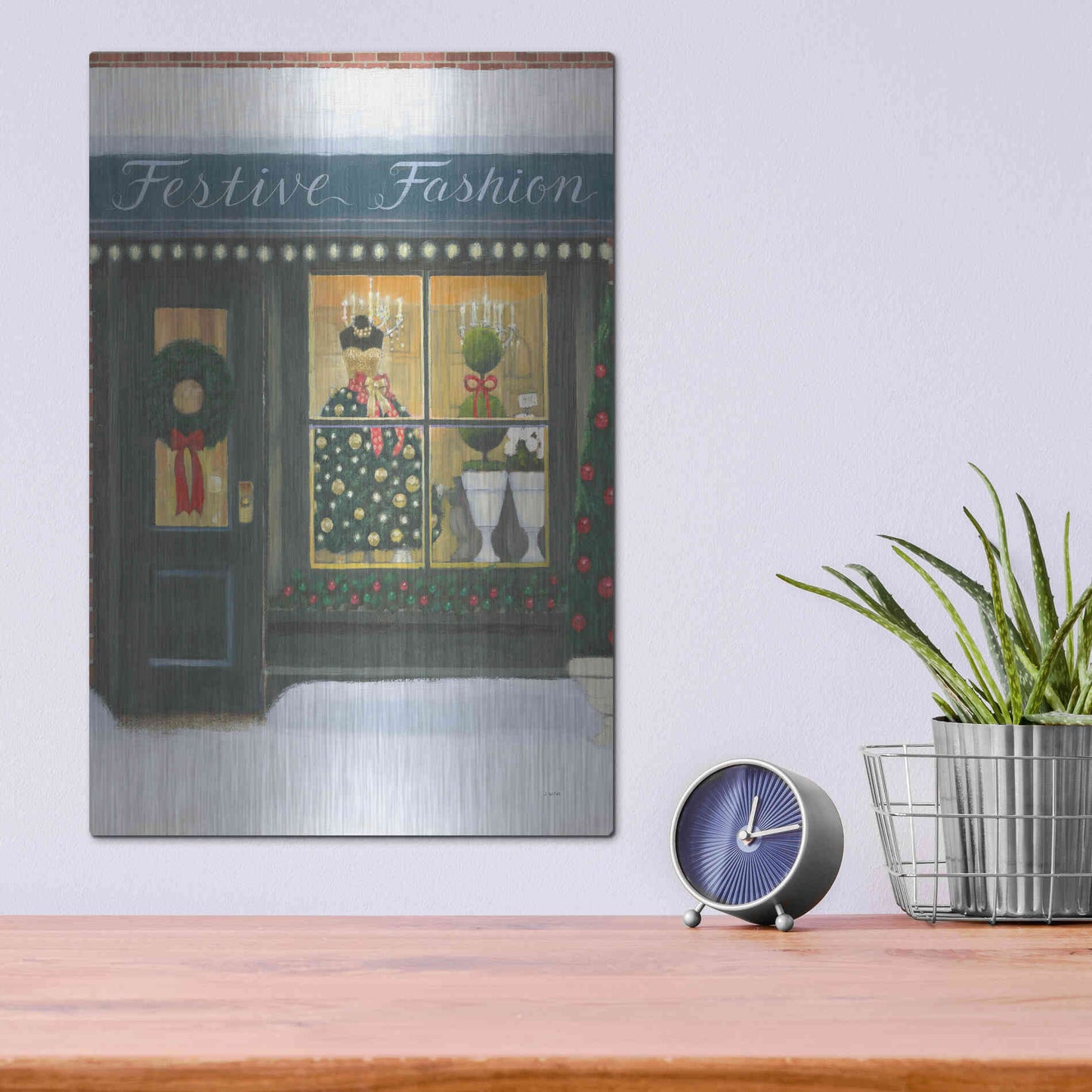 Luxe Metal Art 'Holiday Moments VI' by James Wiens, Metal Wall Art,12x16