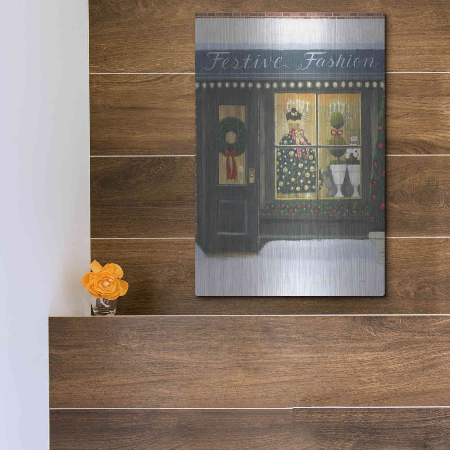 Luxe Metal Art 'Holiday Moments VI' by James Wiens, Metal Wall Art,12x16