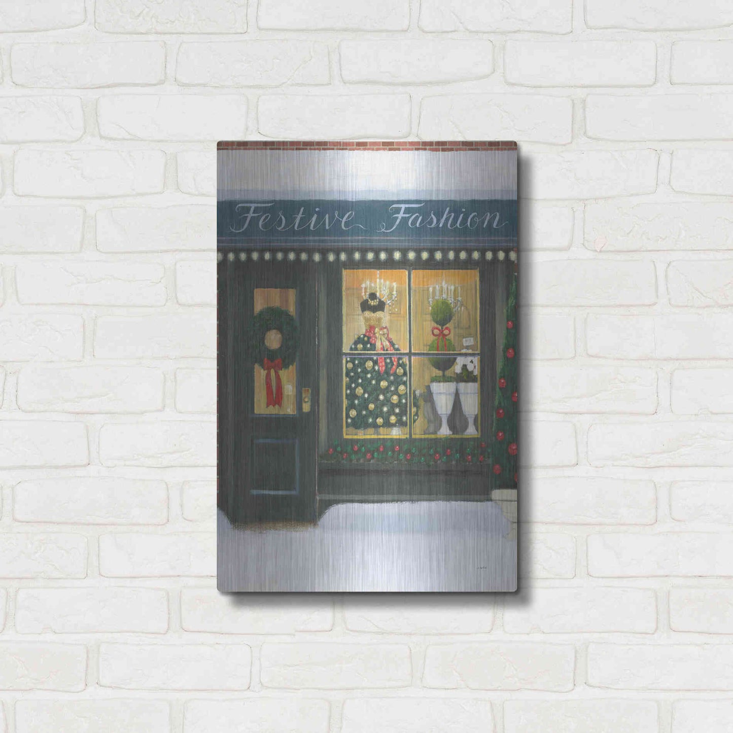 Luxe Metal Art 'Holiday Moments VI' by James Wiens, Metal Wall Art,16x24