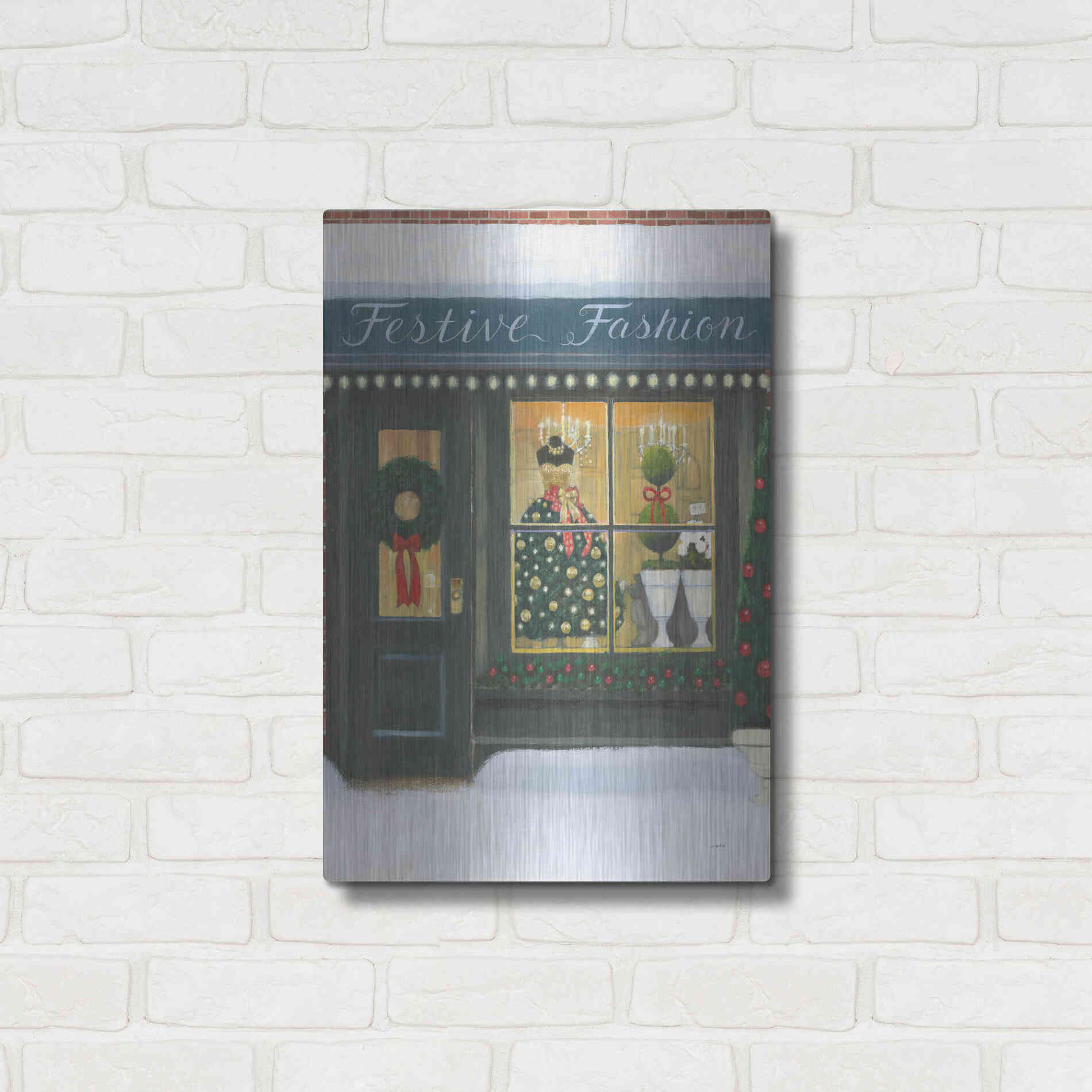Luxe Metal Art 'Holiday Moments VI' by James Wiens, Metal Wall Art,16x24