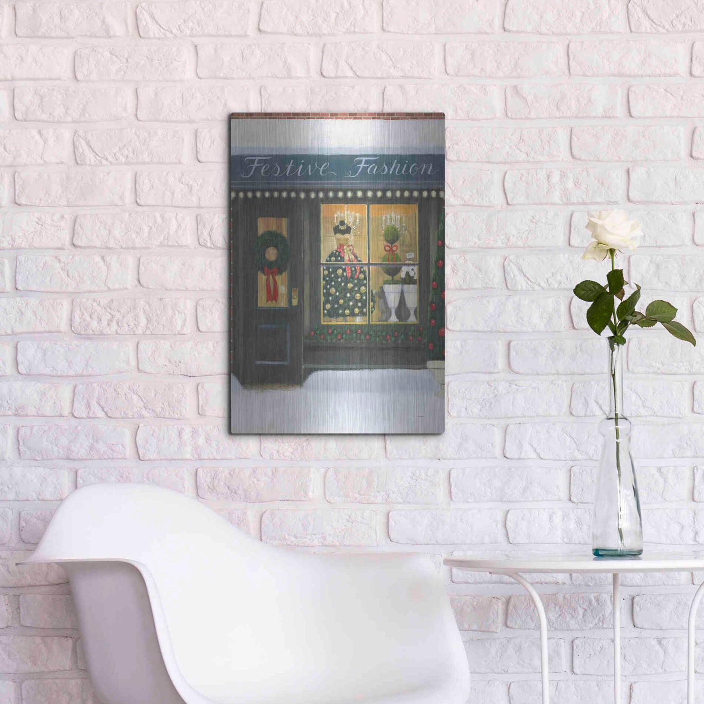 Luxe Metal Art 'Holiday Moments VI' by James Wiens, Metal Wall Art,16x24