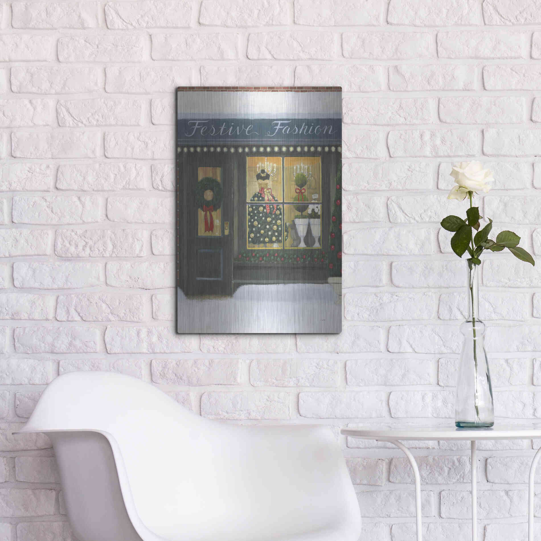 Luxe Metal Art 'Holiday Moments VI' by James Wiens, Metal Wall Art,16x24