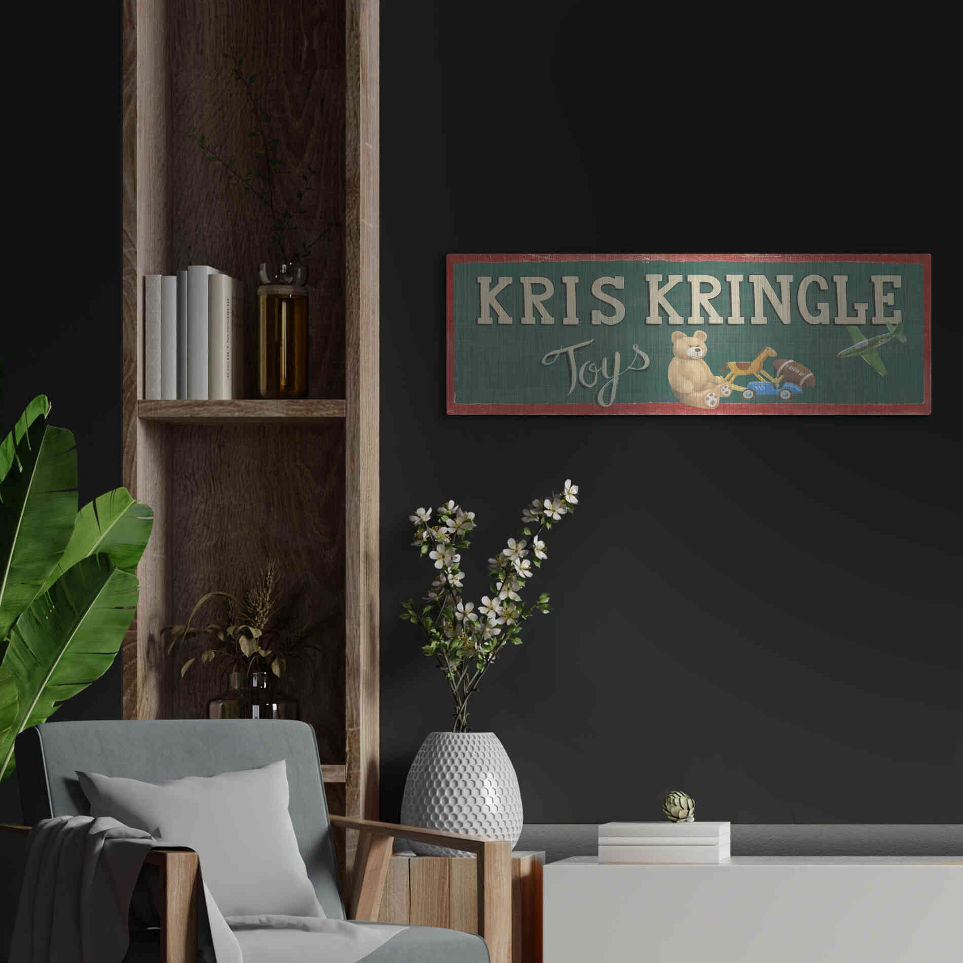 Luxe Metal Art 'Holiday Moments VII' by James Wiens, Metal Wall Art,36x12