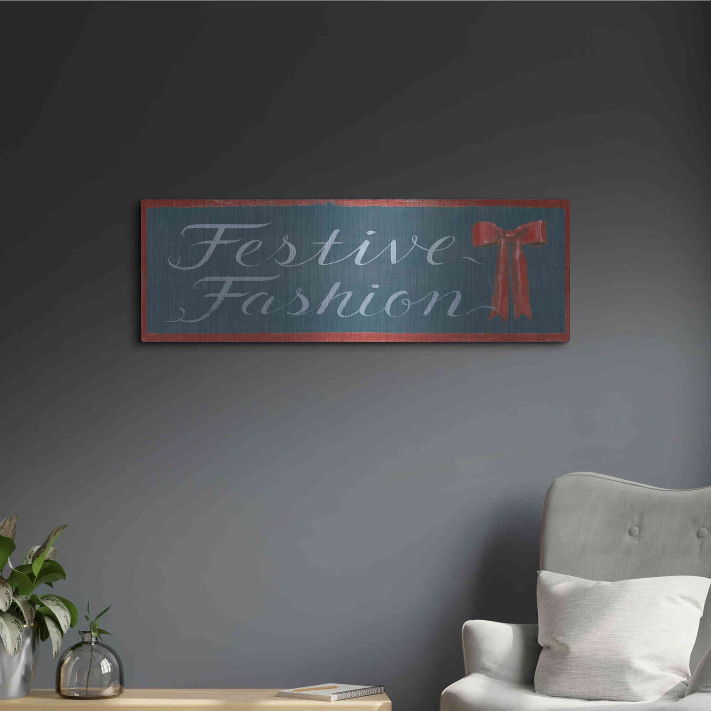 Luxe Metal Art 'Holiday Moments X' by James Wiens, Metal Wall Art,36x12