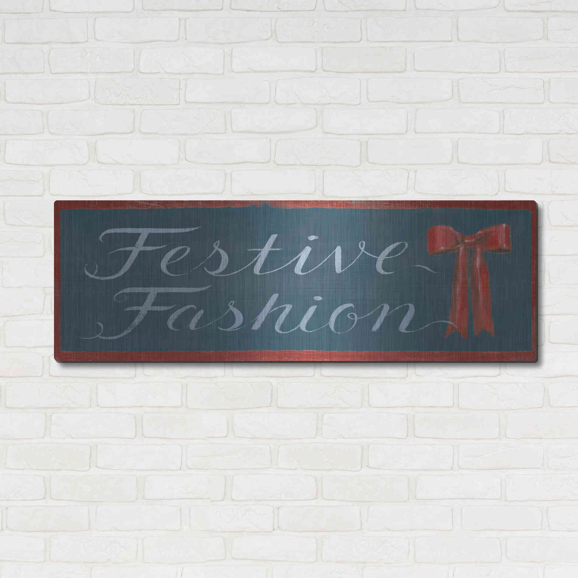 Luxe Metal Art 'Holiday Moments X' by James Wiens, Metal Wall Art,48x16