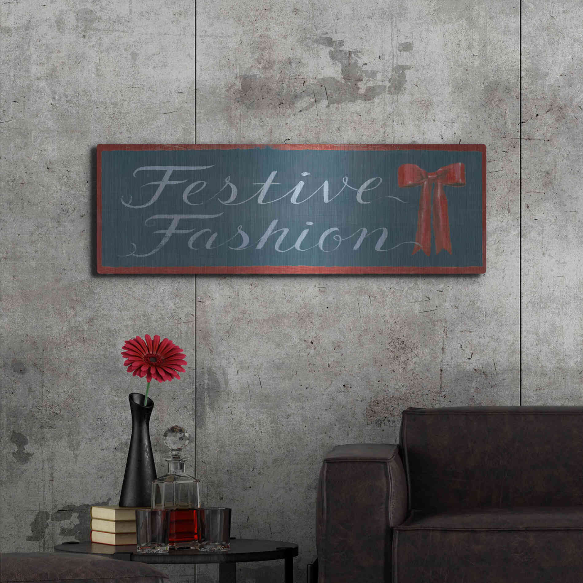 Luxe Metal Art 'Holiday Moments X' by James Wiens, Metal Wall Art,48x16