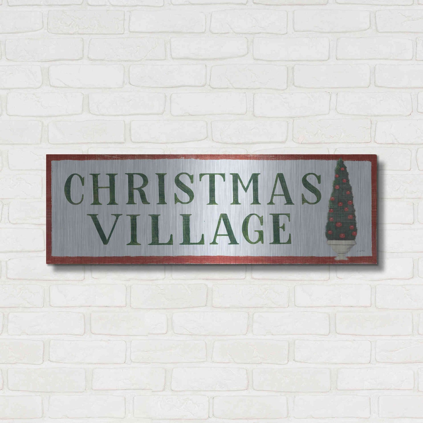 Luxe Metal Art 'Holiday Moments XI' by James Wiens, Metal Wall Art,36x12