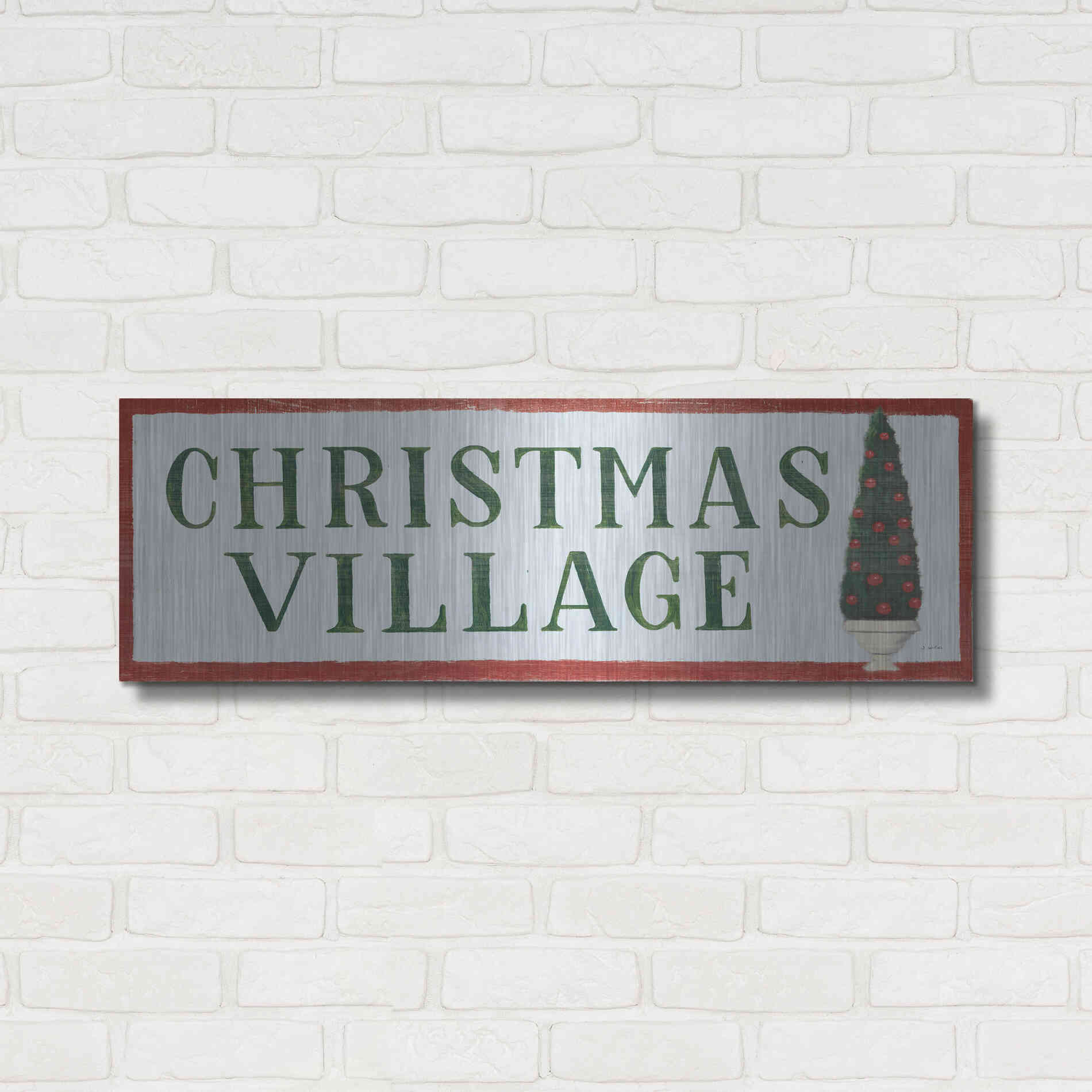 Luxe Metal Art 'Holiday Moments XI' by James Wiens, Metal Wall Art,36x12