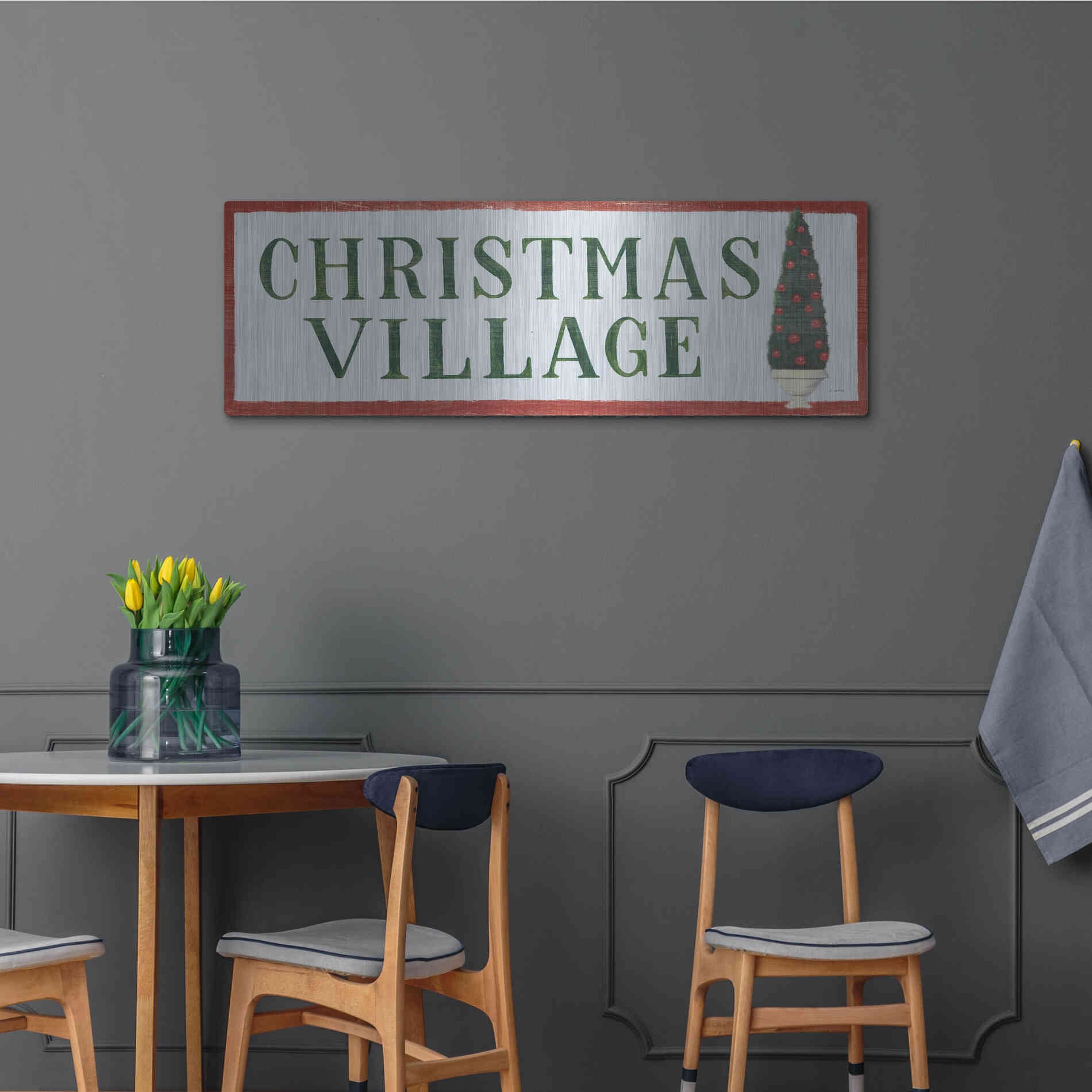 Luxe Metal Art 'Holiday Moments XI' by James Wiens, Metal Wall Art,48x16