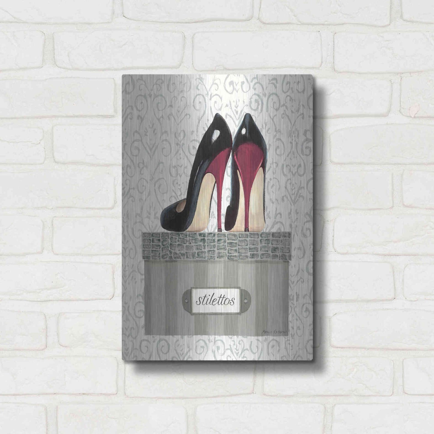 Luxe Metal Art 'Tres Chic IV' by Marco Fabiano, Metal Wall Art,12x16