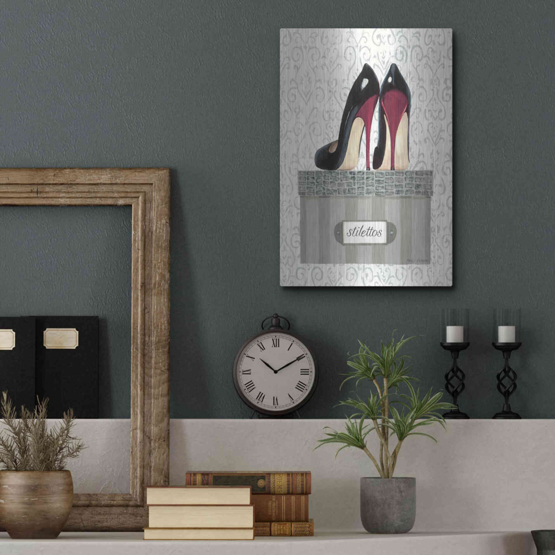 Luxe Metal Art 'Tres Chic IV' by Marco Fabiano, Metal Wall Art,12x16