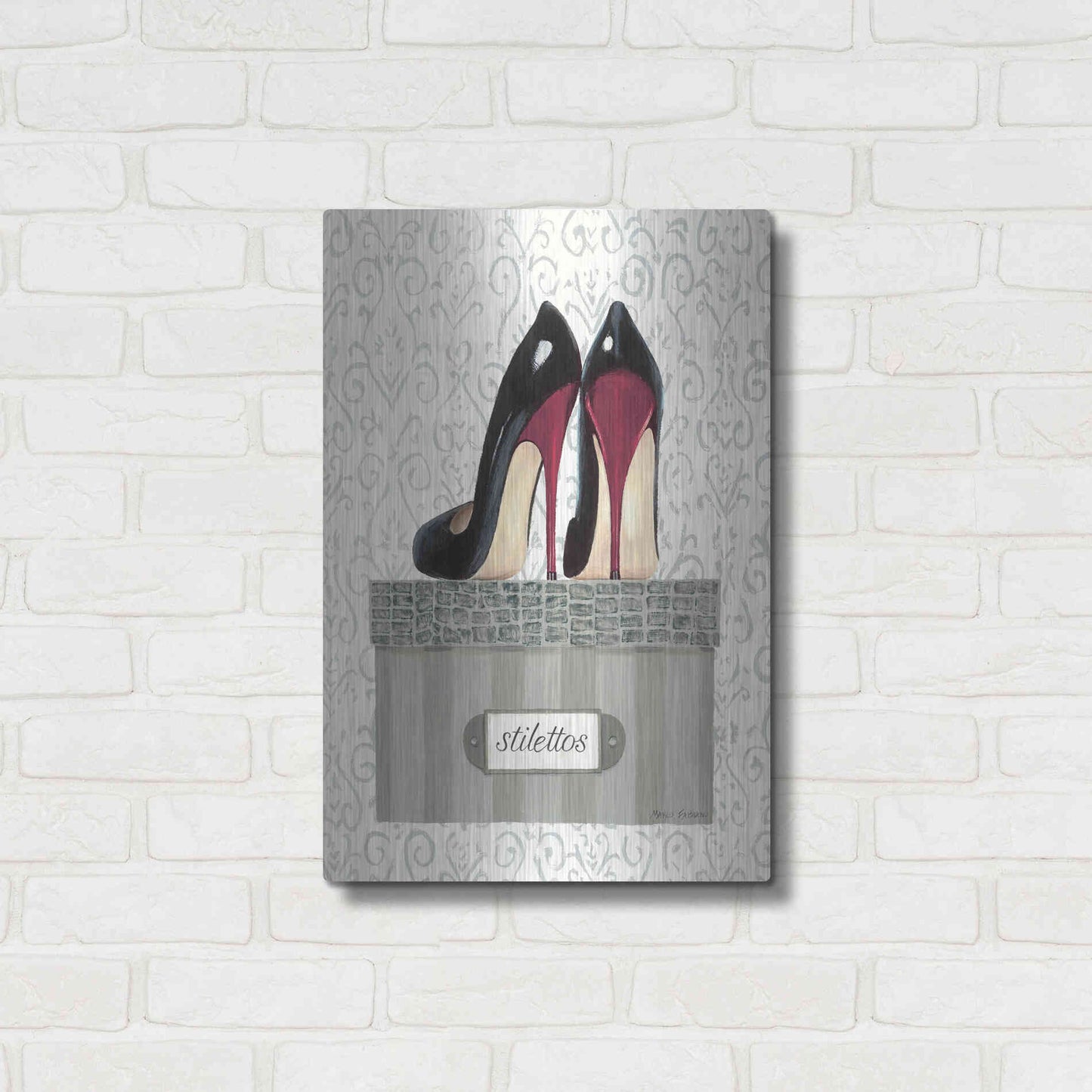 Luxe Metal Art 'Tres Chic IV' by Marco Fabiano, Metal Wall Art,16x24