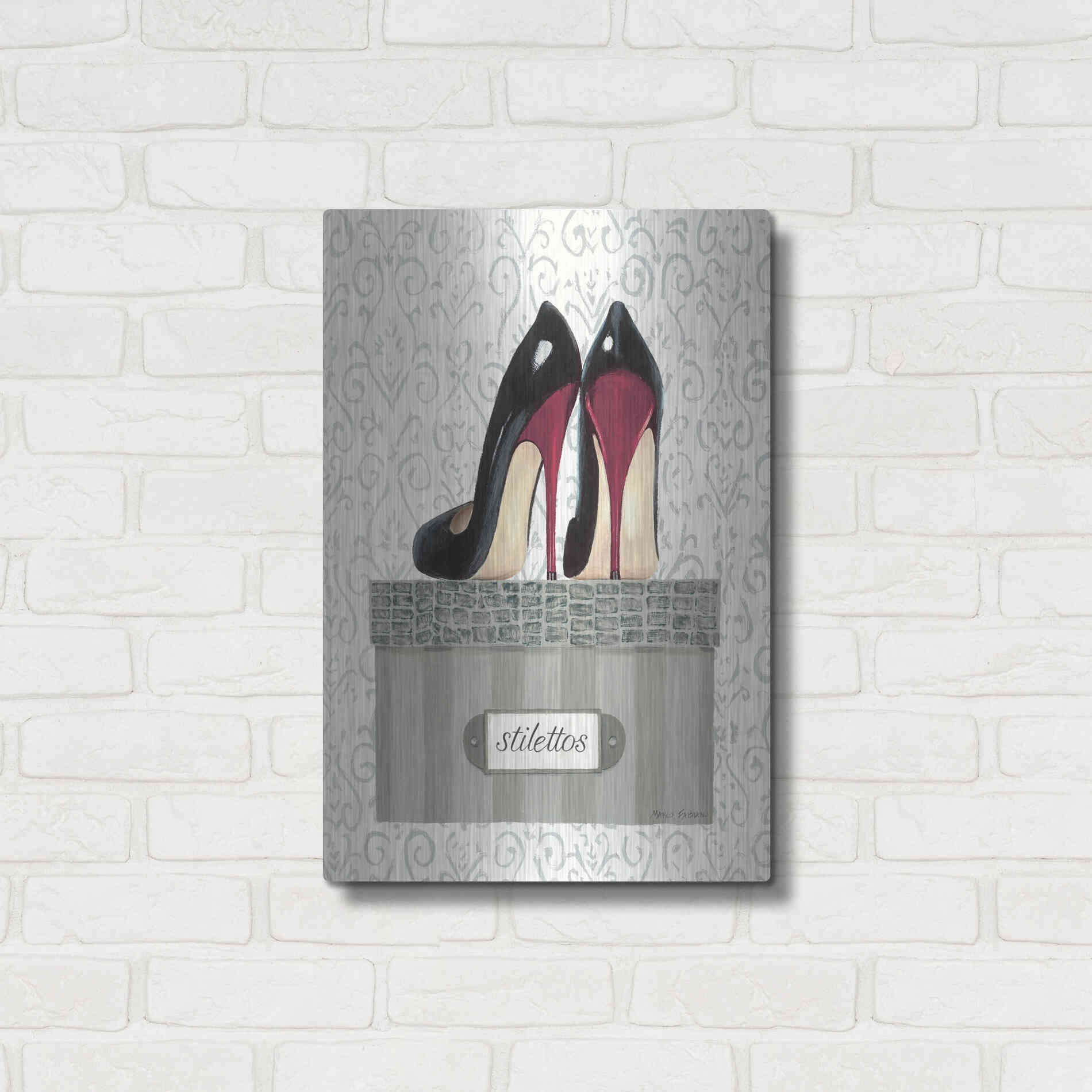 Luxe Metal Art 'Tres Chic IV' by Marco Fabiano, Metal Wall Art,16x24