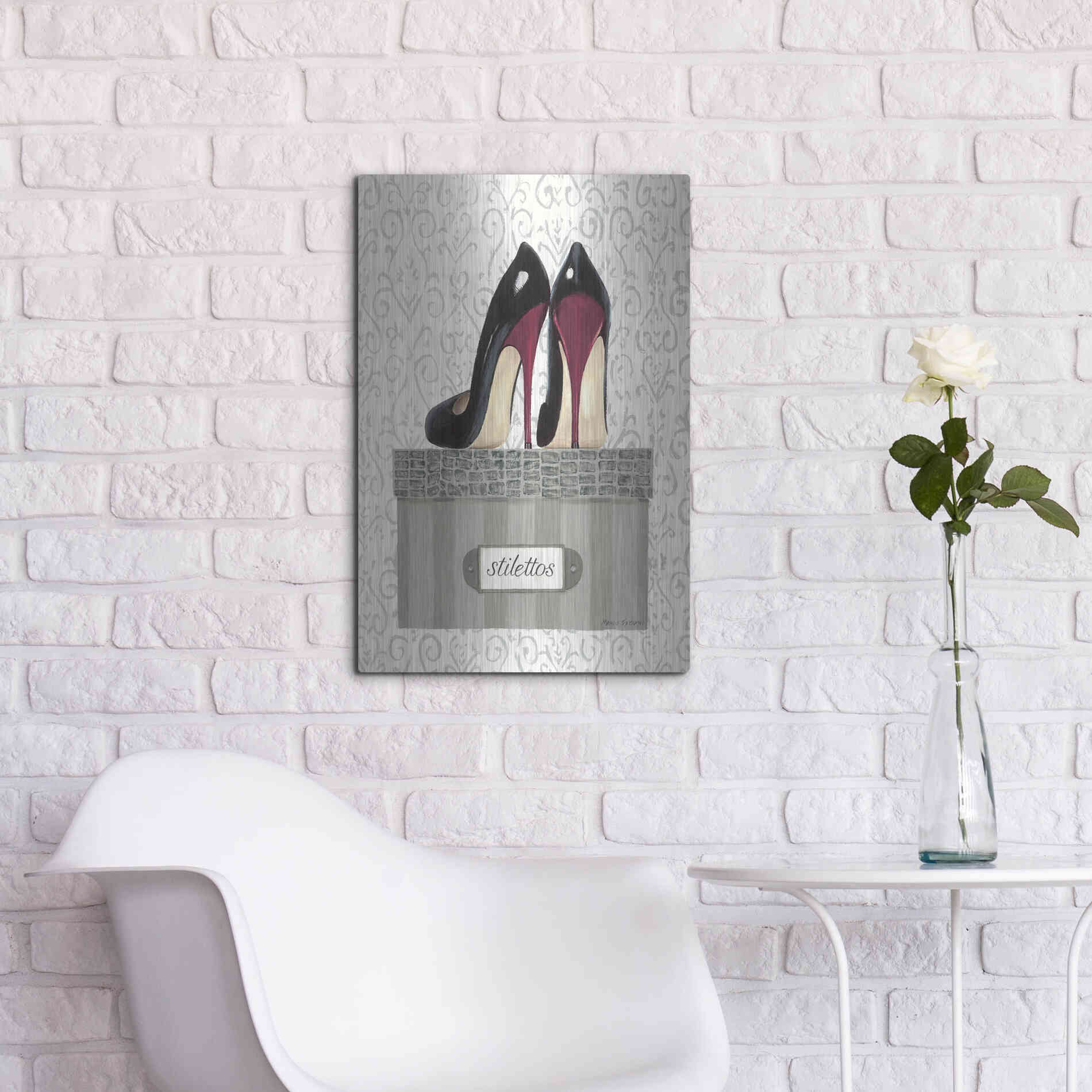 Luxe Metal Art 'Tres Chic IV' by Marco Fabiano, Metal Wall Art,16x24