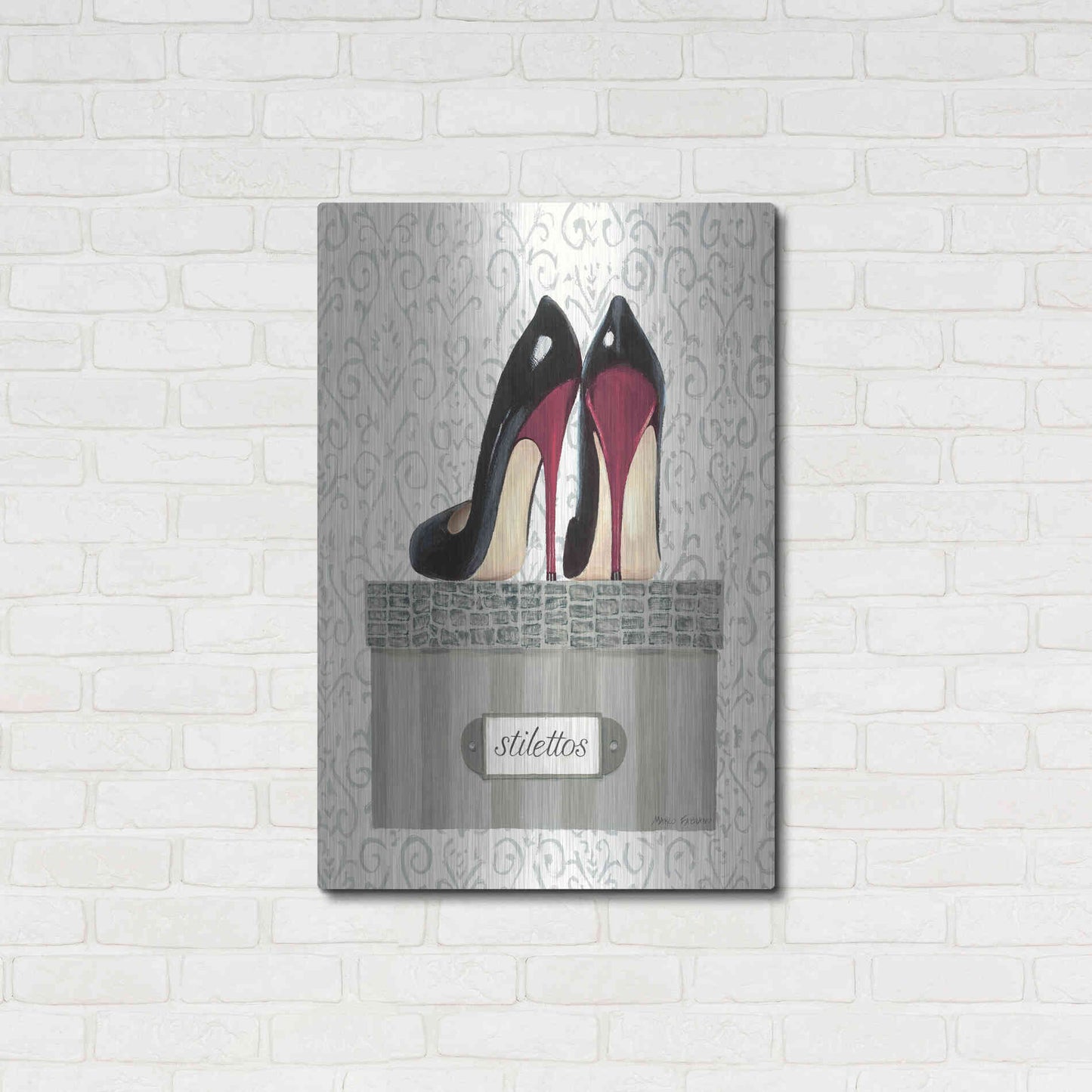 Luxe Metal Art 'Tres Chic IV' by Marco Fabiano, Metal Wall Art,24x36