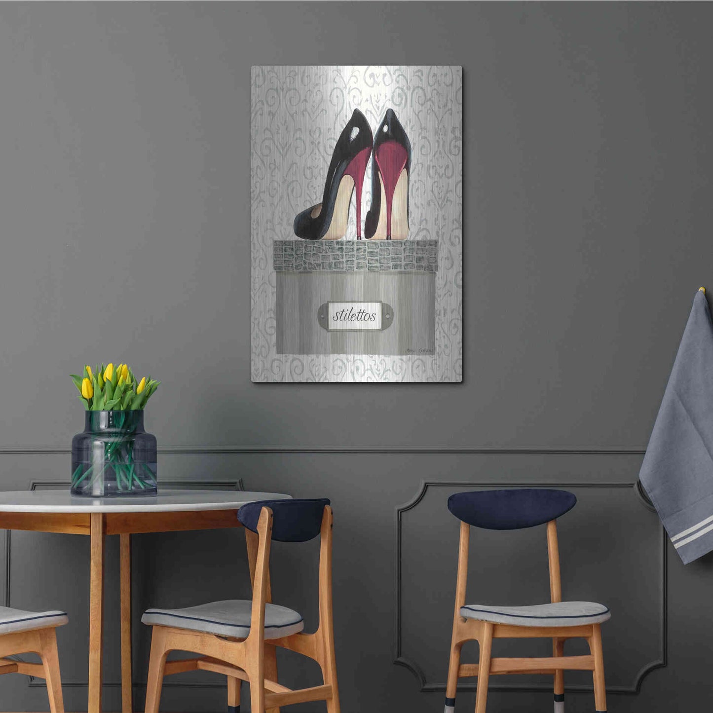 Luxe Metal Art 'Tres Chic IV' by Marco Fabiano, Metal Wall Art,24x36