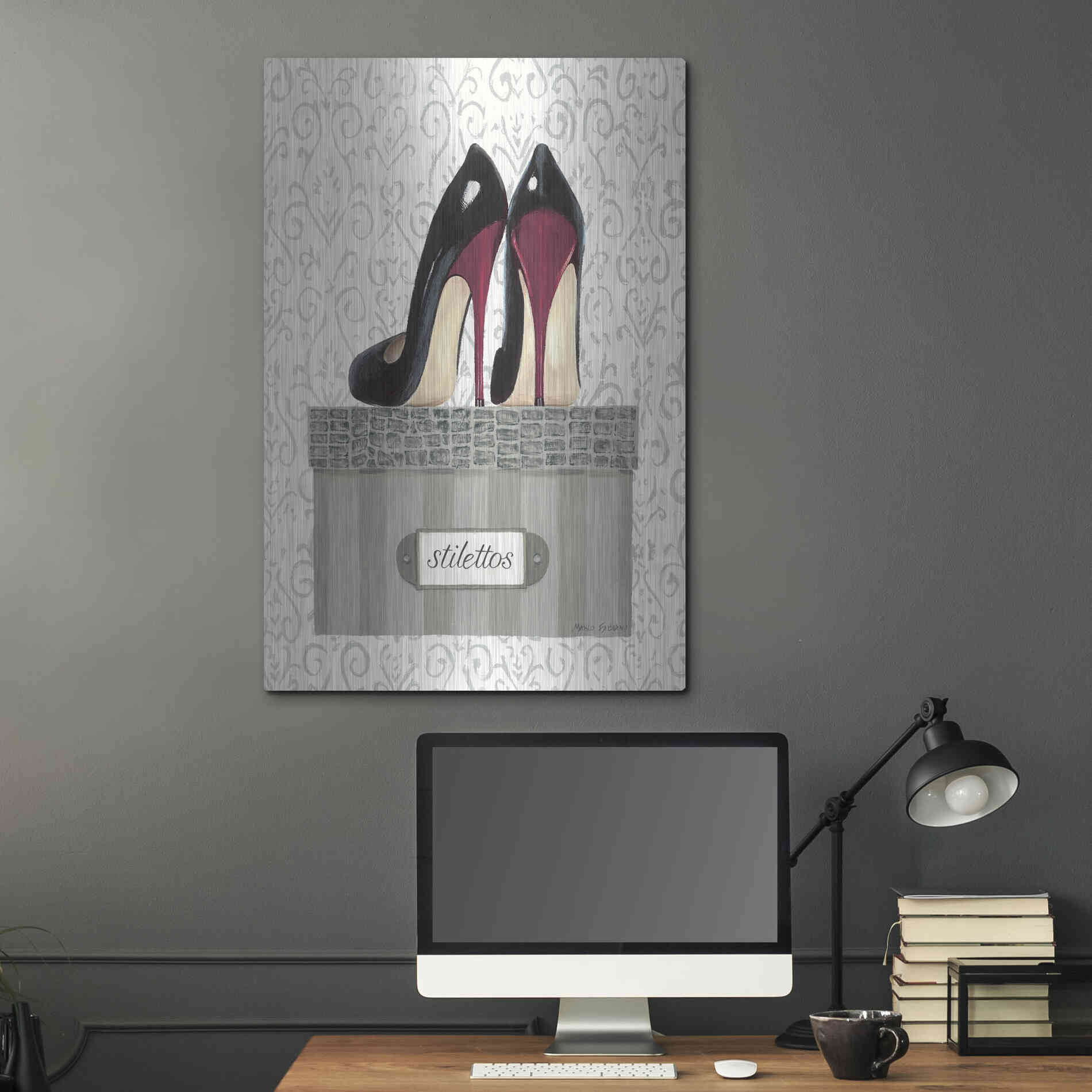 Luxe Metal Art 'Tres Chic IV' by Marco Fabiano, Metal Wall Art,24x36