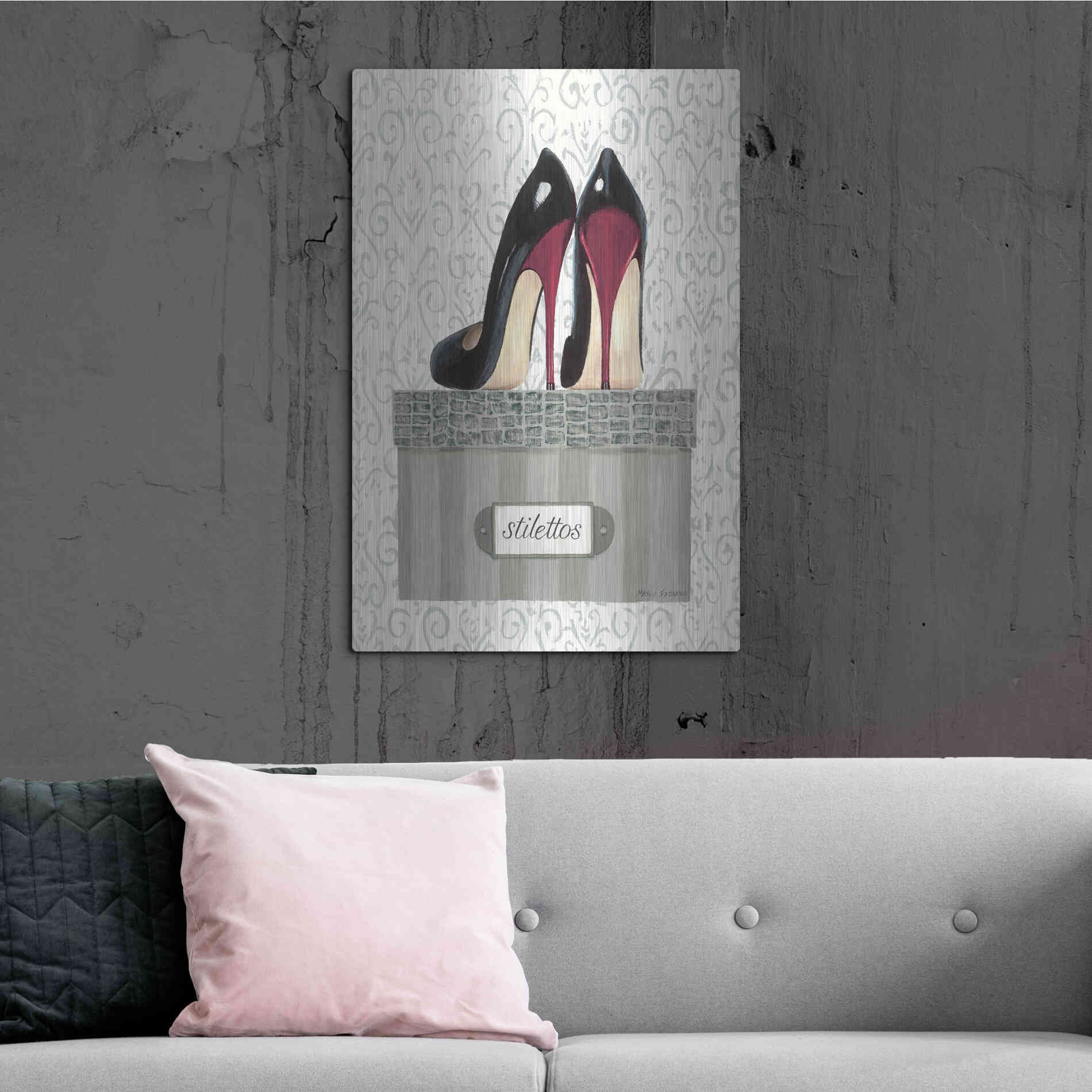 Luxe Metal Art 'Tres Chic IV' by Marco Fabiano, Metal Wall Art,24x36