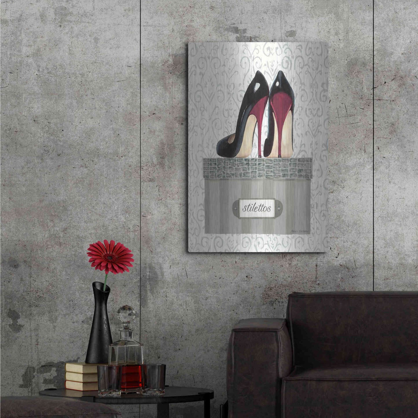 Luxe Metal Art 'Tres Chic IV' by Marco Fabiano, Metal Wall Art,24x36