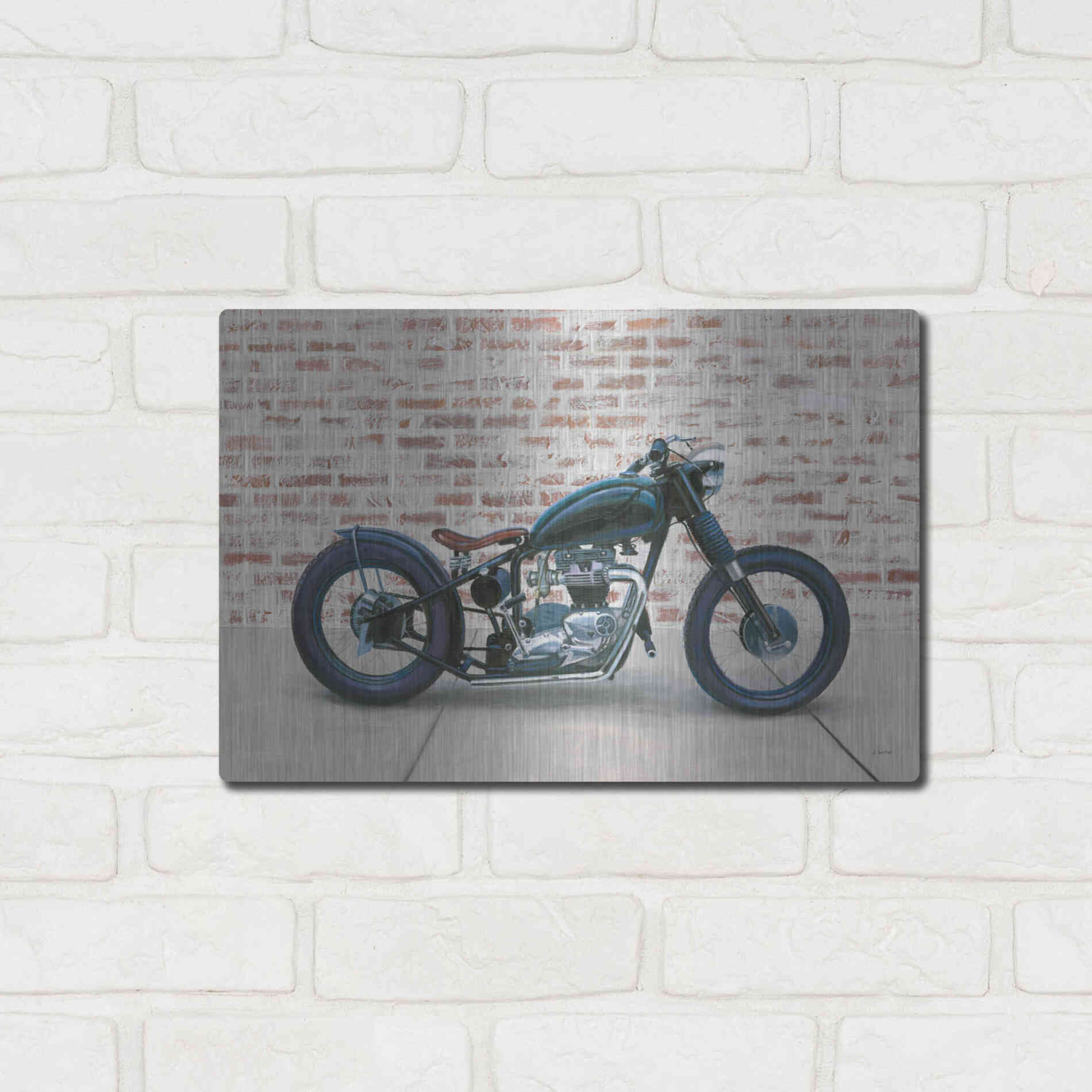 Luxe Metal Art 'Lets Roll I' by James Wiens, Metal Wall Art,16x12