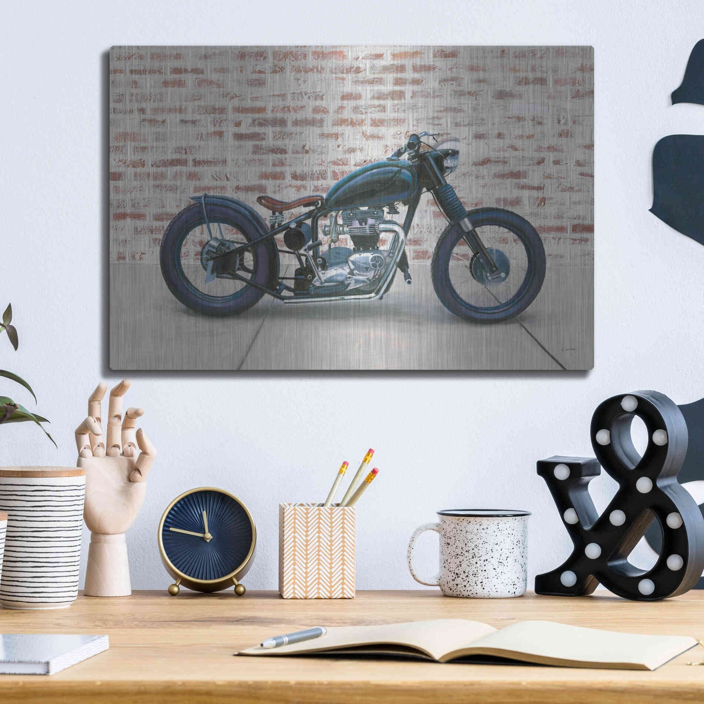 Luxe Metal Art 'Lets Roll I' by James Wiens, Metal Wall Art,16x12