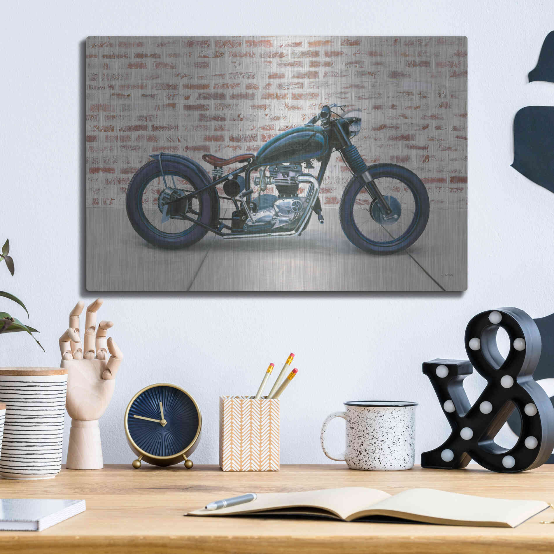Luxe Metal Art 'Lets Roll I' by James Wiens, Metal Wall Art,16x12