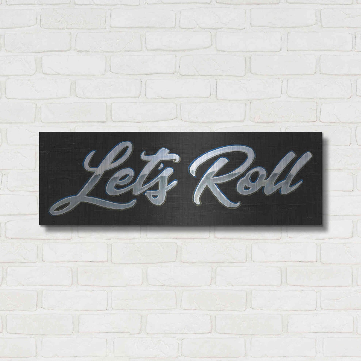 Luxe Metal Art 'Lets Roll III' by James Wiens, Metal Wall Art,36x12
