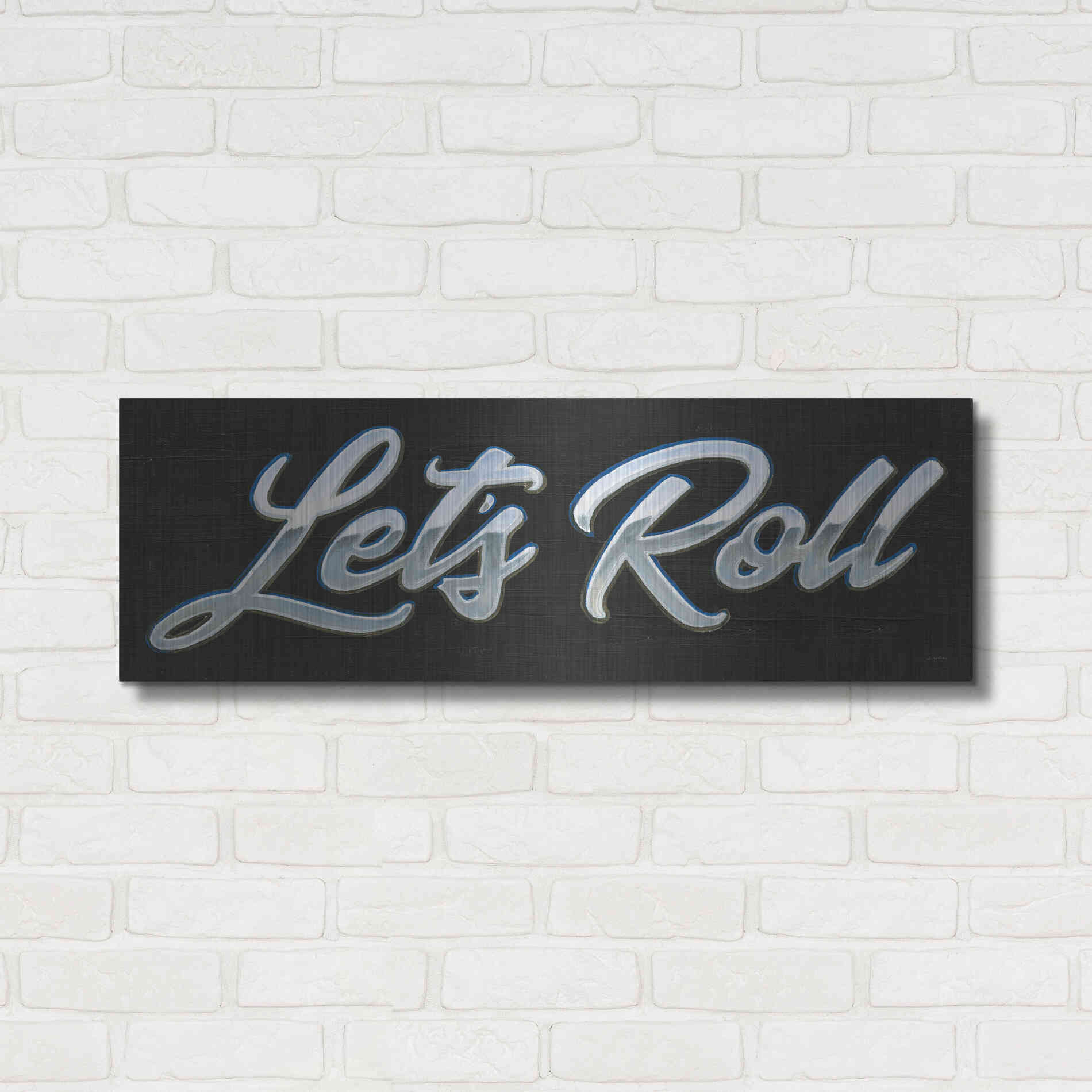 Luxe Metal Art 'Lets Roll III' by James Wiens, Metal Wall Art,36x12